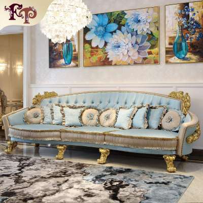 Italian luxury furniture For Home Baroque Golden Living Room Furniture Sofa Set