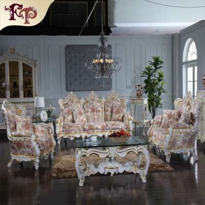 China manufacturers Luxury European Palace sofa set classic baroque hand carved furniture