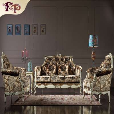 French antique hand carved wooden furniture solid wood sofa classic living room furniture sets